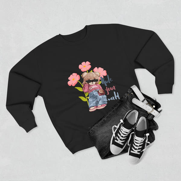 Cute Floral Crewneck Sweatshirt, Graphic Sweatshirt, Casual Outfit, Gift for Her, Spring Fashion, Cozy Wear