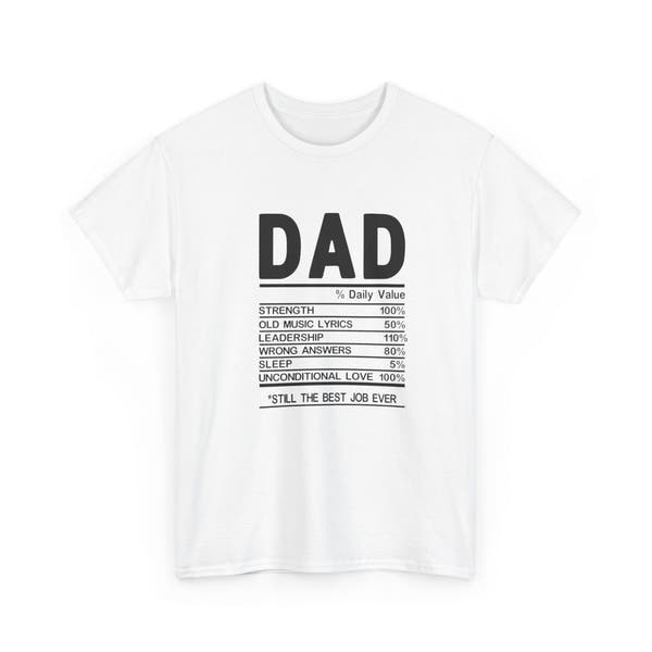 Dad Strength Percentage Tee, Father's Day Gift, Funny Dad Shirt, Unisex Cotton Tee, Relaxed Fit Top, Dad Humor Apparel