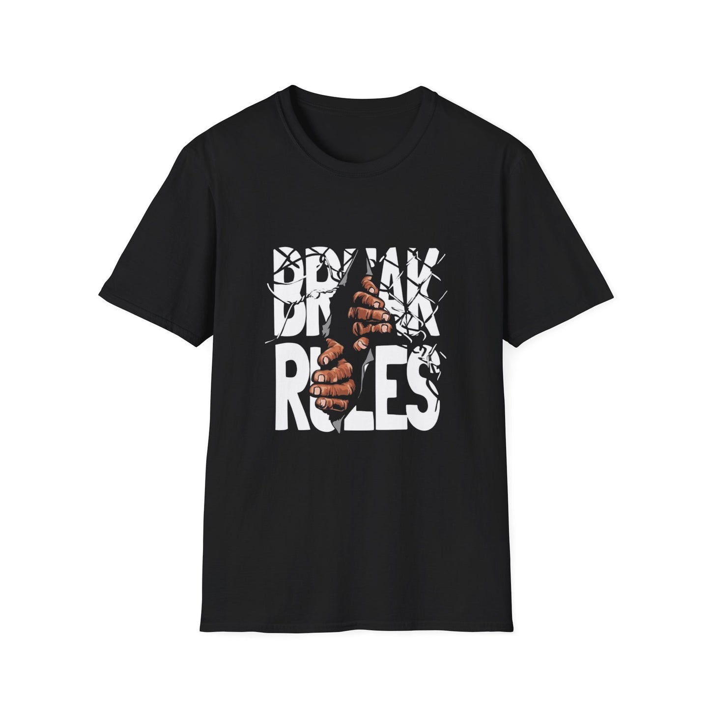 Break Rules Unisex Softstyle T-Shirt - Casual Streetwear, Everyday Wear, Gift for Rebels, Statement Tee, Unique Fashion