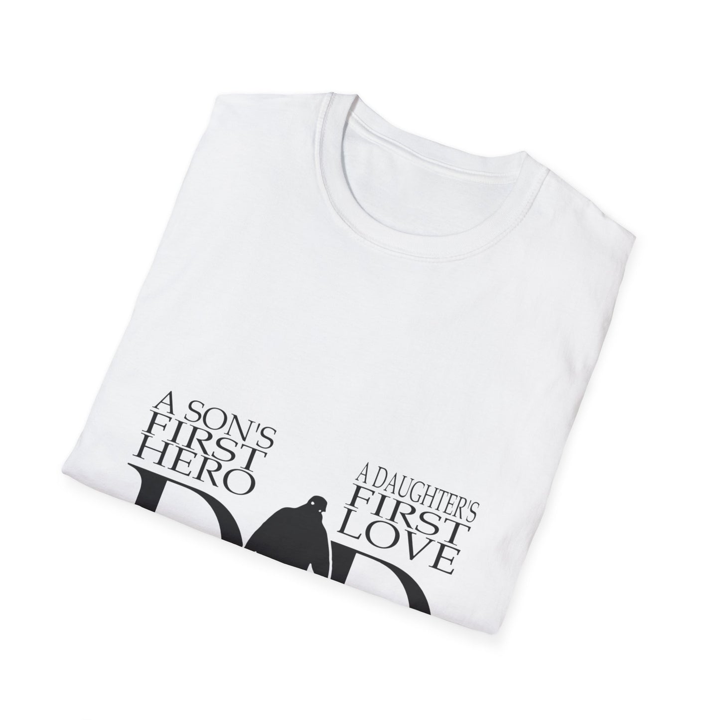 Dad Hero & Love Unisex Softstyle T-Shirt | Perfect Father’s Day Gift, Family Gift, Birthday Gift, Casual Wear, Quote Tee