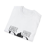 Dad Hero & Love Unisex Softstyle T-Shirt | Perfect Father’s Day Gift, Family Gift, Birthday Gift, Casual Wear, Quote Tee