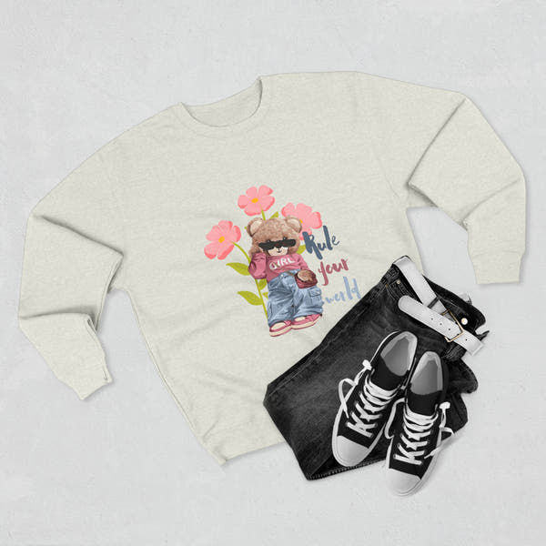 Cute Floral Crewneck Sweatshirt, Graphic Sweatshirt, Casual Outfit, Gift for Her, Spring Fashion, Cozy Wear