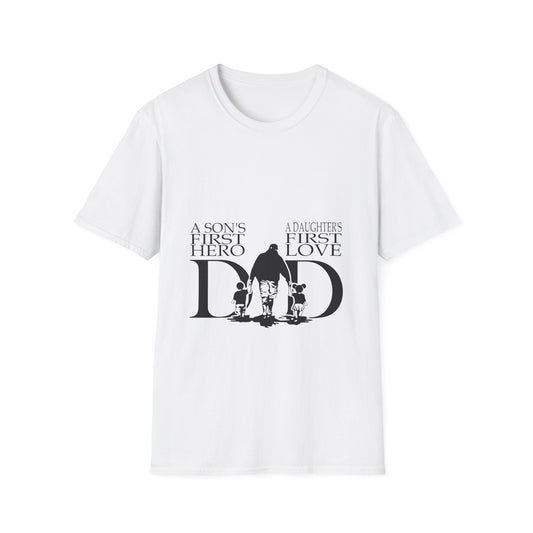 Dad Hero & Love Unisex Softstyle T-Shirt | Perfect Father’s Day Gift, Family Gift, Birthday Gift, Casual Wear, Quote Tee