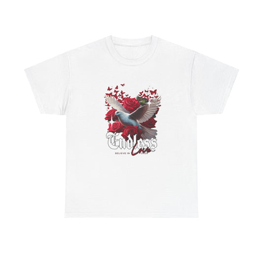 Endless Love Unisex Heavy Cotton Tee, Vintage Graphic Shirt, Casual Wear, Gift for Her, Valentine's Tee, Boho Style