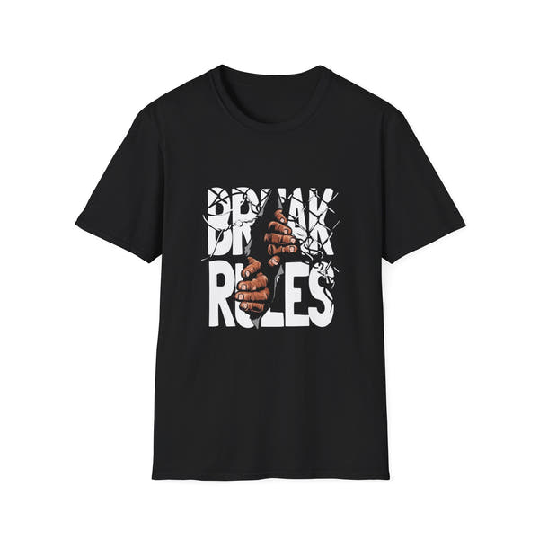 Break Rules Unisex Softstyle T-Shirt - Casual Streetwear, Everyday Wear, Gift for Rebels, Statement Tee, Unique Fashion